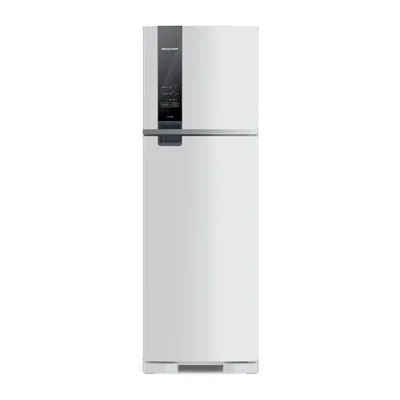 Foto frontal da geladeira Brastemp BRM54J · 127 V ou 220 V, acabamento Branco