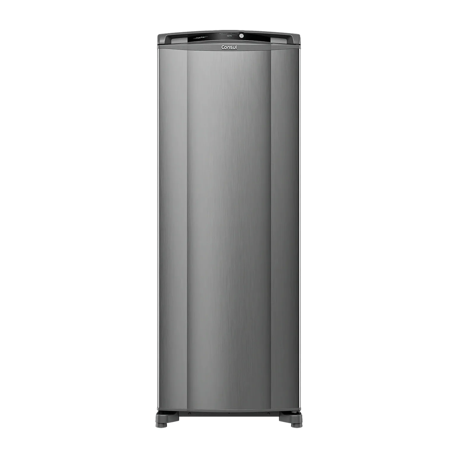 Foto frontal da geladeira Consul CRB39A, acabamento Inox