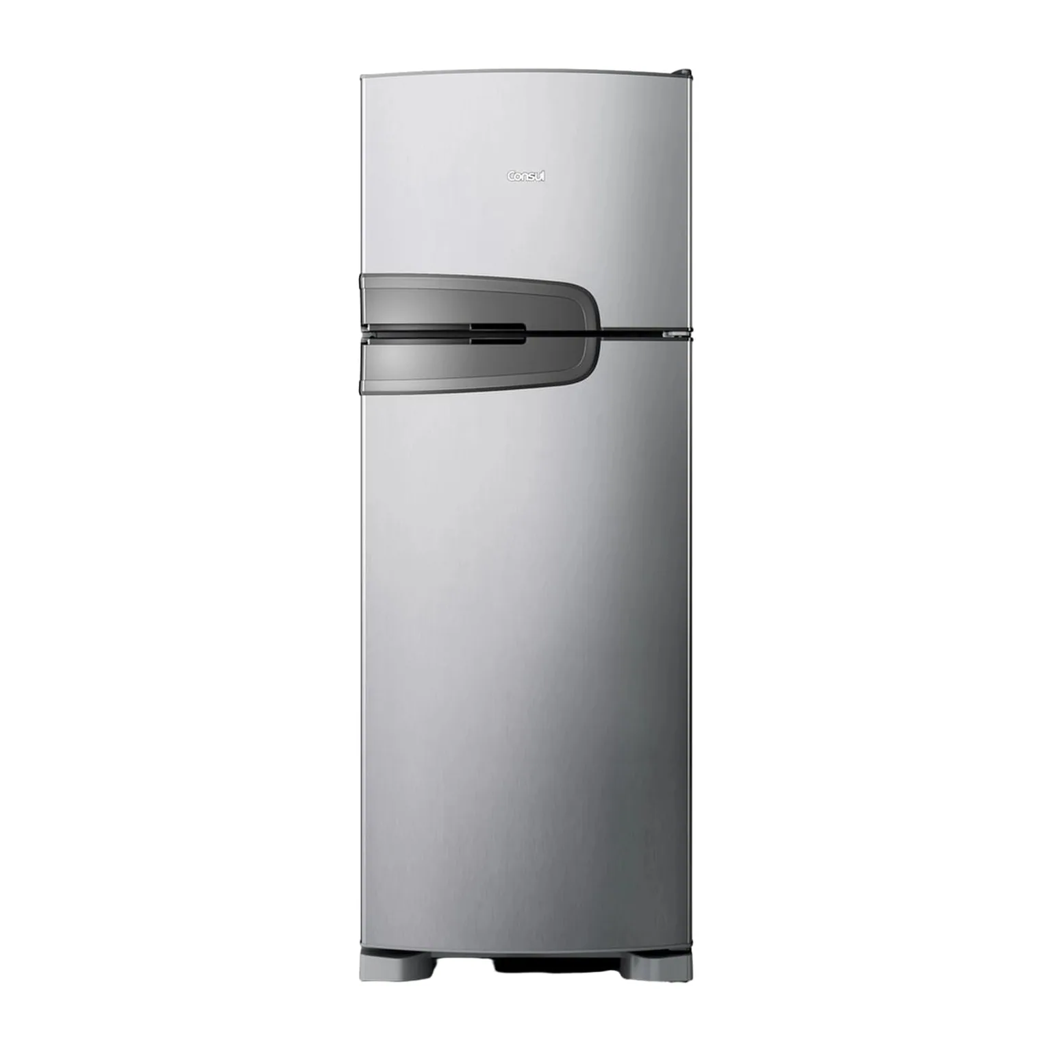 Foto frontal da geladeira Consul CRM39A, acabamento Inox