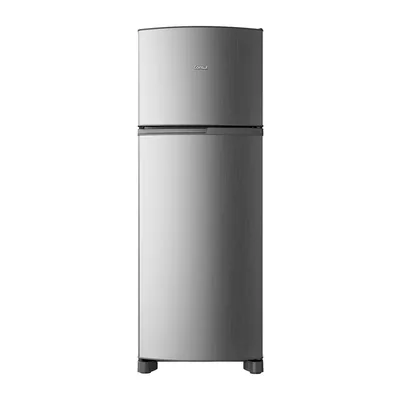 Foto frontal da geladeira Consul CRM40M · 127 V ou 220 V, acabamento Inox
