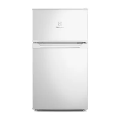 Foto frontal da geladeira Electrolux EMD1 · bivolt, acabamento Branco