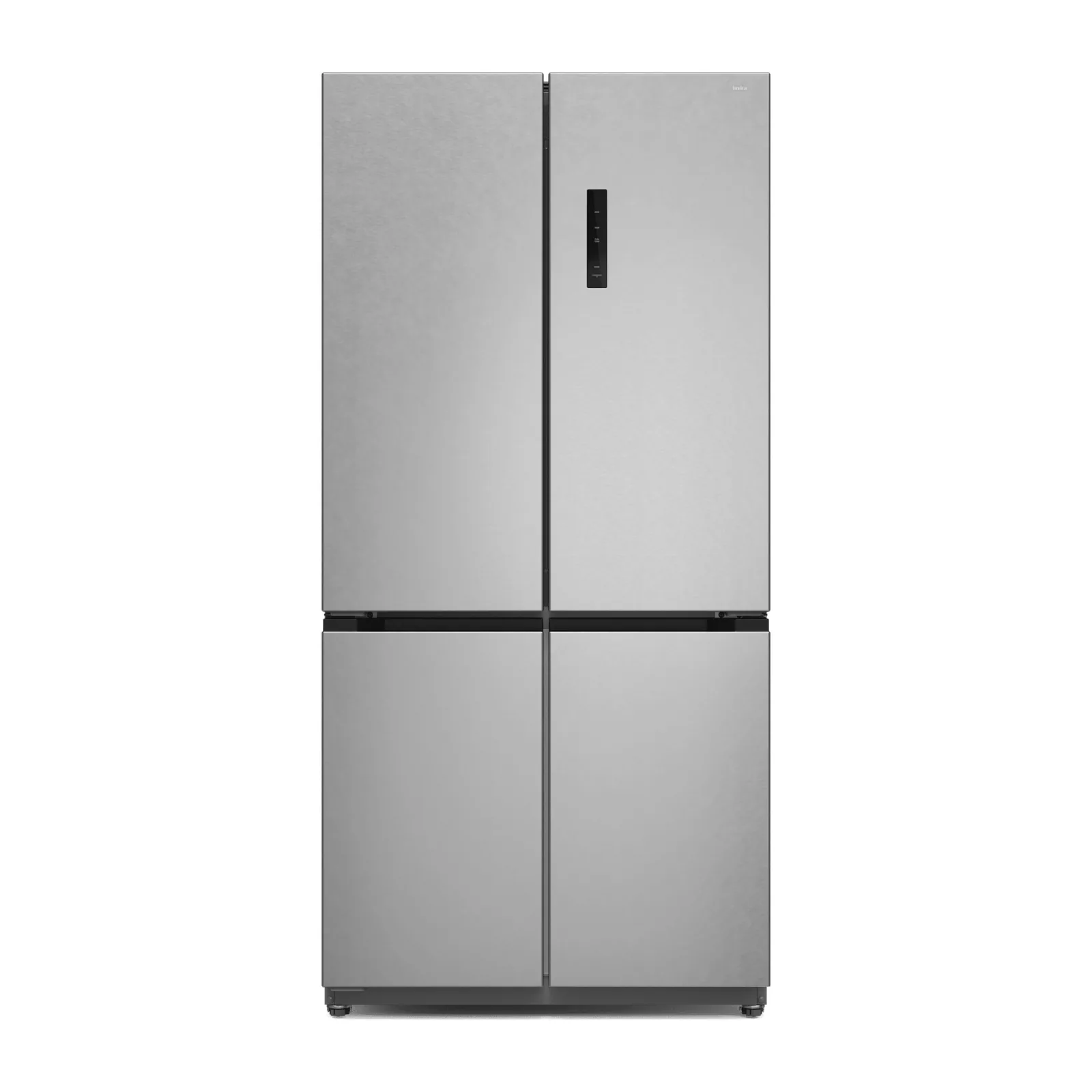Foto frontal da geladeira Invita i-RF-MD-522 (XX inox / PT black), acabamento Inox antifingerprint