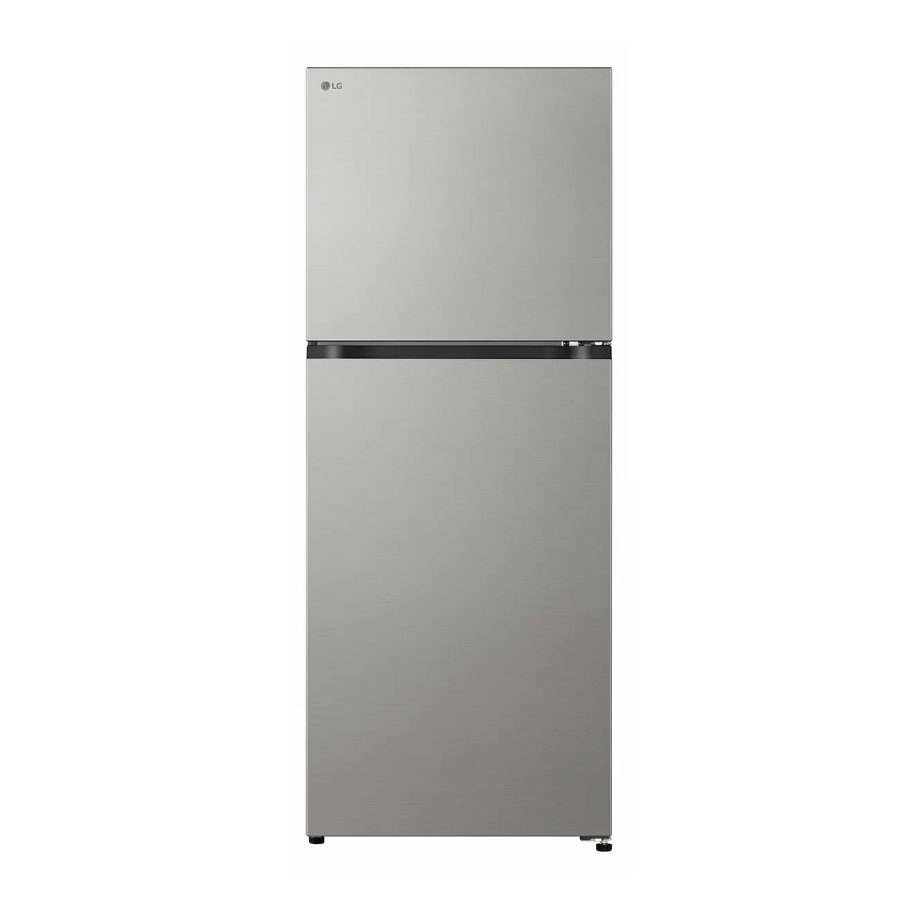 Foto frontal da geladeira LG GB-B472PFUF, acabamento Inox Look