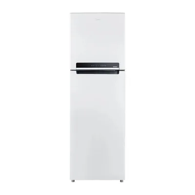 Foto frontal da geladeira Midea MD-RT572EVD · 127 V ou 220 V, acabamento Branco