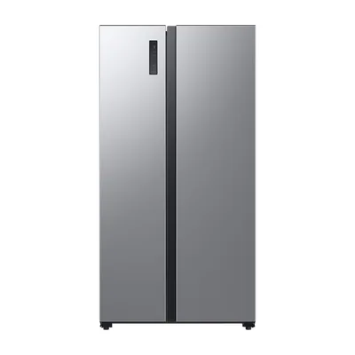 Foto frontal da geladeira Samsung RS52B3000M9 · 127 V ou 220 V