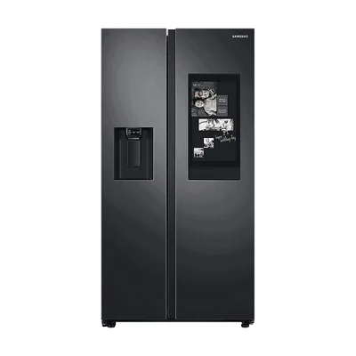 Foto frontal da geladeira Samsung RS58T5561B1 · 127 V ou 220 V